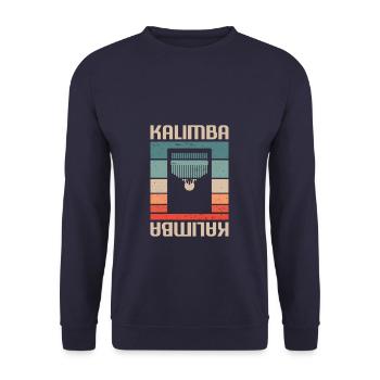 Retro Vintage Classic Kalimba Player Instrument - Unisex Pullover - Navy - Vorne - Alina (178cm) & Michal (187cm)