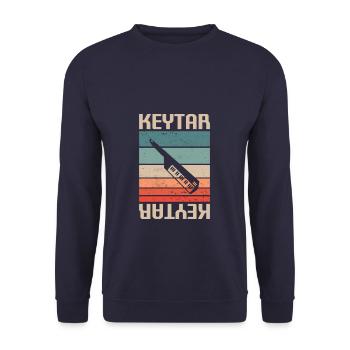 Retro Vintage Classic Keytar Player Instrument - Unisex Sweatshirt - navy - Front - Alina (178cm) & Michal (187cm)