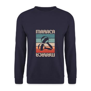 Retro Vintage Classic Maraca Player Instrument - Unisex Sweatshirt - navy - Front - Alina (178cm) & Michal (187cm)