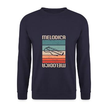 Retro Vintage Classic Melodica Player Instrument - Sweat-shirt Unisexe - marine - Devant - Alina (178cm) & Michal (187cm)