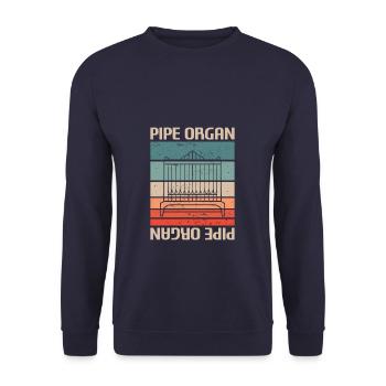 Retro Vintage Classic Pipe Organ Instrument Organi - Unisex Sweatshirt - navy - Front - Alina (178cm) & Michal (187cm)