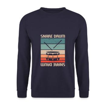 Retro Vintage Classic Snare Drum Instrument - Unisex Pullover - Navy - Vorne - Alina (178cm) & Michal (187cm)