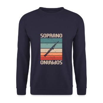Retro Vintage Classic Soprano Instrument Guita - Unisex Sweatshirt - navy - Front - Alina (178cm) & Michal (187cm)