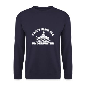 Can't Find Me Underwater Submarine Military Navy S - Unisex Pullover - Navy - Vorne - Alina (178cm) & Michal (187cm)