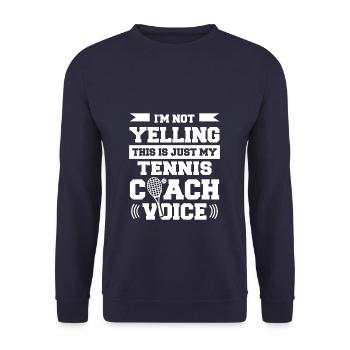 Je ne crie pas c’est juste mon entraîneur de tennis V - Sweat-shirt Unisexe - marine - Devant - Alina (178cm) & Michal (187cm)