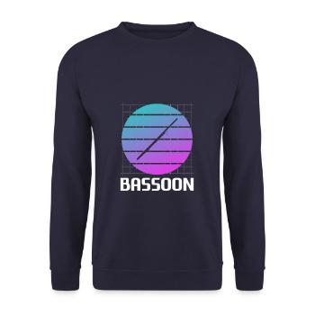Retro Vintage Classic Bassoon Player Instrument - Unisex Pullover - Navy - Vorne - Alina (178cm) & Michal (187cm)