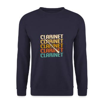 Retro Vintage Classic Clarinet Instrument Guita - Unisex Sweatshirt - navy - Front - Alina (178cm) & Michal (187cm)