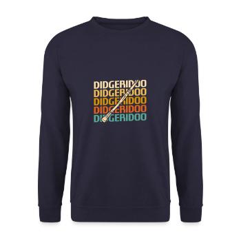 Retro Vintage Classic Didgeridoo Player Instrument - Unisex Sweatshirt - navy - Front - Alina (178cm) & Michal (187cm)