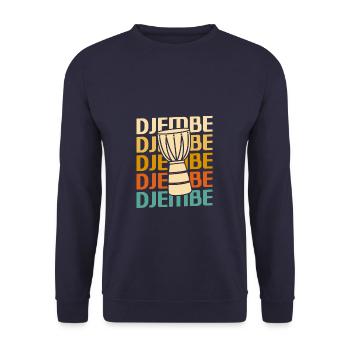 Retro Vintage Classic Djembe Player Instrument - Unisex Sweatshirt - navy - Front - Alina (178cm) & Michal (187cm)