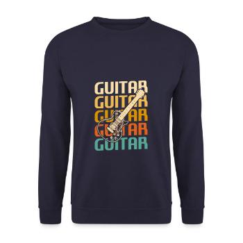 Instrument de guitare classique vintage rétro Guita - Sweat-shirt Unisexe - marine - Devant - Alina (178cm) & Michal (187cm)