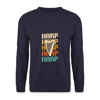Instrument de harpe classique vintage rétro Guita - Sweat-shirt Unisexe - marine - Devant - Alina (178cm) & Michal (187cm)