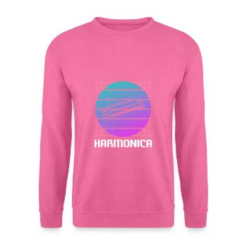 Retro Vintage Classic Harmonica Instrument - Unisex Pullover - Pink - Vorne
