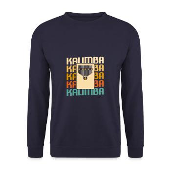 Retro Vintage Classic Kalimba Player Instrument - Unisex Pullover - Navy - Vorne - Alina (178cm) & Michal (187cm)