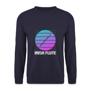 Retro Vintage Classic Irish Flute Player Instruments - Unisex Sweatshirt - navy - Front - Alina (178cm) & Michal (187cm)