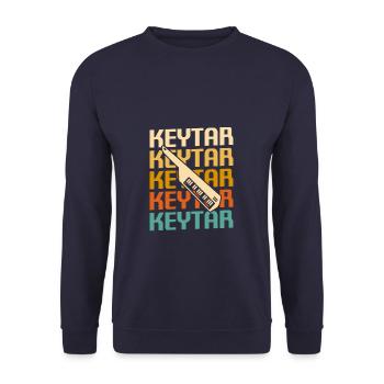 Retro Vintage Classic Keytar Player Instrument - Unisex Sweatshirt - navy - Front - Alina (178cm) & Michal (187cm)