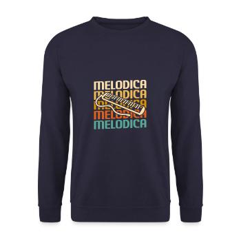 Retro Vintage Classic Melodica Player Instrument - Sweat-shirt Unisexe - marine - Devant - Alina (178cm) & Michal (187cm)