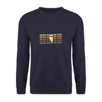 Flûte amérindienne classique rétro vintage flutis - Sweat-shirt Unisexe - marine - Devant - Alina (178cm) & Michal (187cm)