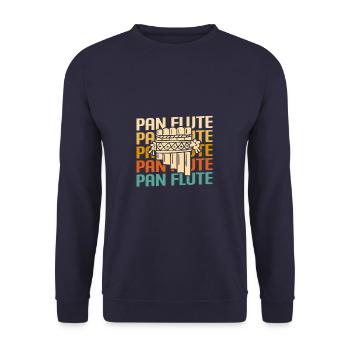 Retro Vintage Classic Pan Flute Instrument Guita - Unisex Sweatshirt - navy - Front - Alina (178cm) & Michal (187cm)