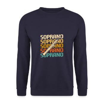 Retro Vintage Classic Soprano Instrument Guita - Unisex Sweatshirt - navy - Front - Alina (178cm) & Michal (187cm)