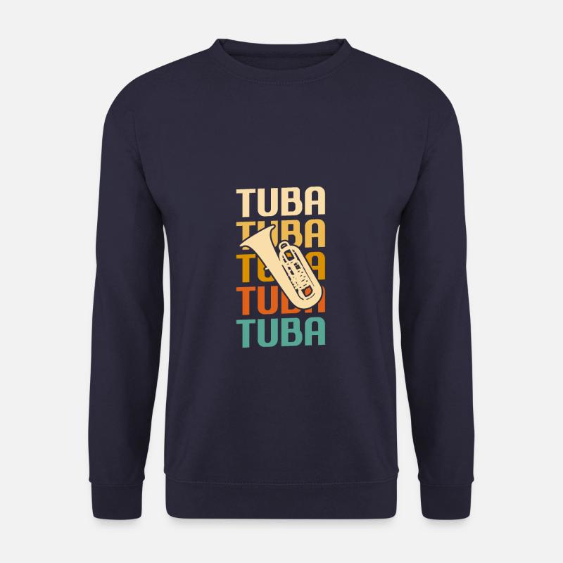 Retro Vintage Classic Tuba Player Instrument - Unisex Pullover - Navy
