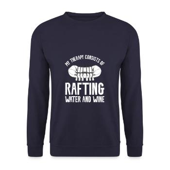 My Therapy Consists Of Rafting Water And Wine Kaya - Unisex Sweatshirt - navy - Front - Alina (178cm) & Michal (187cm)