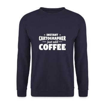 Instant Cartographer Just Add Coffee Cartography - Unisex Sweatshirt - navy - Front - Alina (178cm) & Michal (187cm)