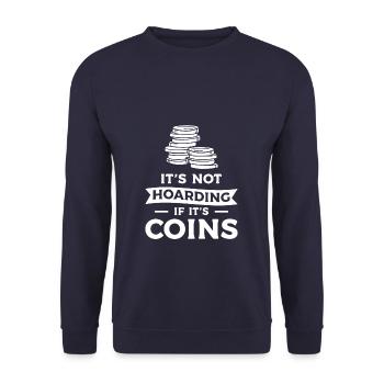 It's Not Hoarding If It's Coins Coin Collector - Unisex Pullover - Navy - Vorne - Alina (178cm) & Michal (187cm)