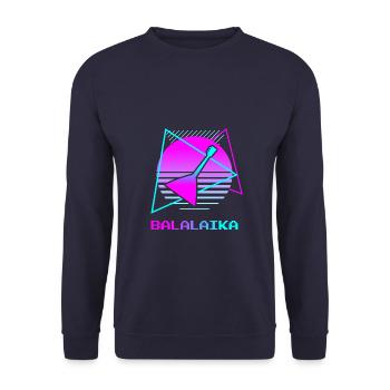 Retro Vintage Classic Balalaika Player Instrument - Unisex Pullover - Navy - Vorne - Alina (178cm) & Michal (187cm)