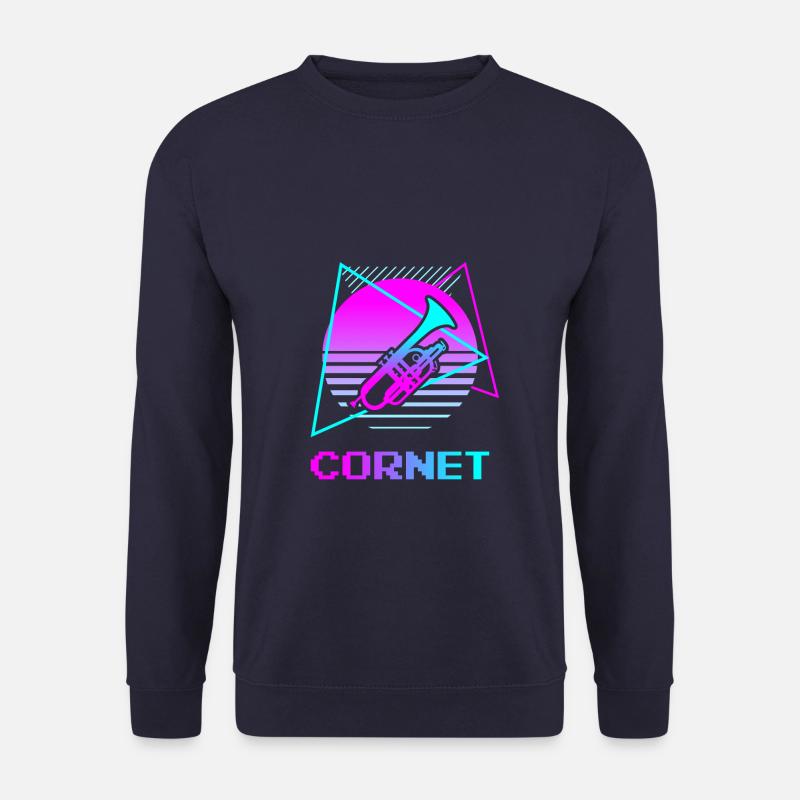 Retro Vintage Classic Cornet Player Instrument - Unisex Pullover - Navy