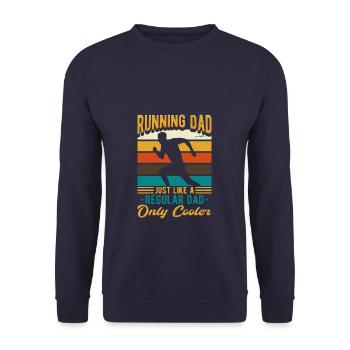 Laufender Vater Wie Ein Normaler Vater Nur Cooler - Unisex Pullover - Navy - Vorne - Alina (178cm) & Michal (187cm)