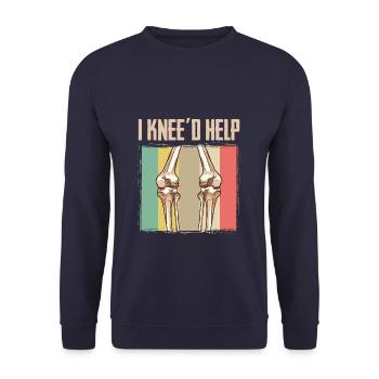 Knee knee surgery Knee joint I Knee'd Help Rehab - Unisex Sweatshirt - navy - Front - Alina (178cm) & Michal (187cm)