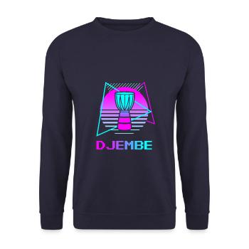Retro Vintage Classic Djembe Player Instrument - Unisex Sweatshirt - navy - Front - Alina (178cm) & Michal (187cm)