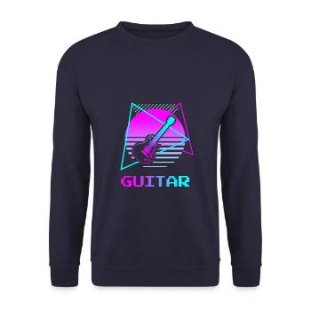 Instrument de guitare classique vintage rétro Guita - Sweat-shirt Unisexe - marine - Devant - Alina (178cm) & Michal (187cm)