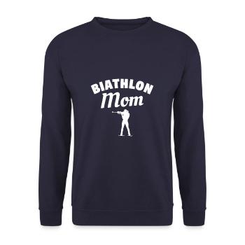 Biathlon Mom Skiing Competition Biathlete - Unisex Pullover - Navy - Vorne - Alina (178cm) & Michal (187cm)
