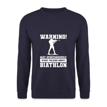 L’avertissement peut spontanément commencer à parler de Biat - Sweat-shirt Unisexe - marine - Devant - Alina (178cm) & Michal (187cm)