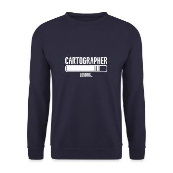 Cartographer Loading Map Making Cartography - Unisex Sweatshirt - navy - Front - Alina (178cm) & Michal (187cm)