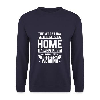The Worst Day Thinking About Home Improvement Hand - Unisex Sweatshirt - navy - Front - Alina (178cm) & Michal (187cm)