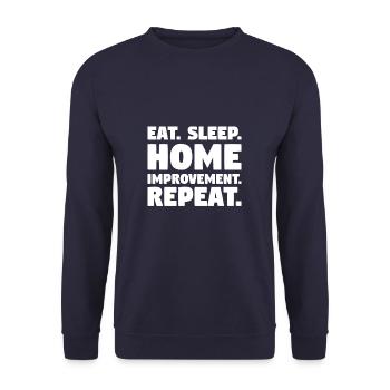 Eat Sleep Home Improvement Bricoleur répété - Sweat-shirt Unisexe - marine - Devant - Alina (178cm) & Michal (187cm)