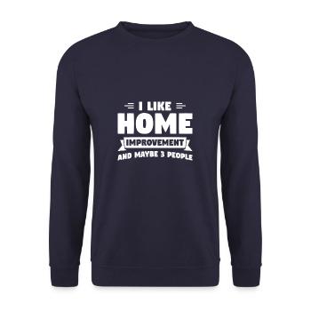 J’aime la rénovation domiciliaire et peut-être 3 personnes Handyma - Sweat-shirt Unisexe - marine - Devant - Alina (178cm) & Michal (187cm)