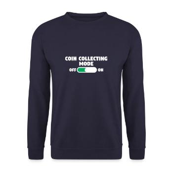 Coin Collecting Mode On Money Collector - Unisex Sweatshirt - navy - Front - Alina (178cm) & Michal (187cm)
