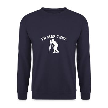 Je cartographierais cet arpenteur-géomètre Géographie Arpentage - Sweat-shirt Unisexe - marine - Devant - Alina (178cm) & Michal (187cm)
