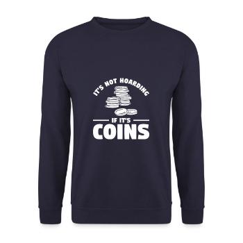 It's Not Hoarding If It's Coins Coin Collector - Unisex Pullover - Navy - Vorne - Alina (178cm) & Michal (187cm)
