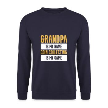 Grand-père est mon nom, la collection de pièces est ma pièce de jeu - Sweat-shirt Unisexe - marine - Devant - Alina (178cm) & Michal (187cm)