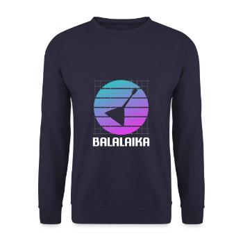 Retro Vintage Classic Balalaika Player Instrument - Unisex Pullover - Navy - Vorne - Alina (178cm) & Michal (187cm)