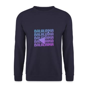 Retro Vintage Classic Balalaika Player Instrument - Unisex Pullover - Navy - Vorne - Alina (178cm) & Michal (187cm)