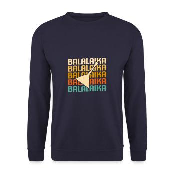 Retro Vintage Classic Balalaika Player Instrument - Unisex Pullover - Navy - Vorne - Alina (178cm) & Michal (187cm)