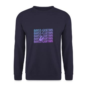 Retro Vintage Classic Instrument de Guitare Basse Guita - Sweat-shirt Unisexe - marine - Devant - Alina (178cm) & Michal (187cm)