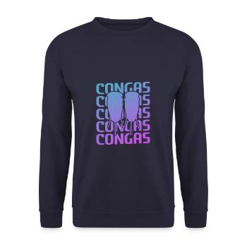 Retro Vintage Classic Congas Player Instrument - Unisex Pullover - Navy - Vorne - Alina (178cm) & Michal (187cm)