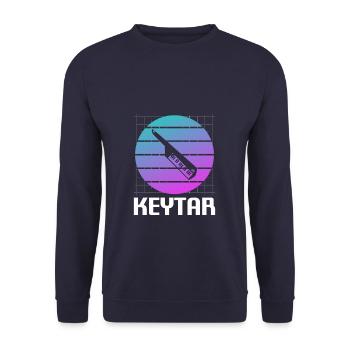 Retro Vintage Classic Keytar Player Instrument - Unisex Sweatshirt - navy - Front - Alina (178cm) & Michal (187cm)