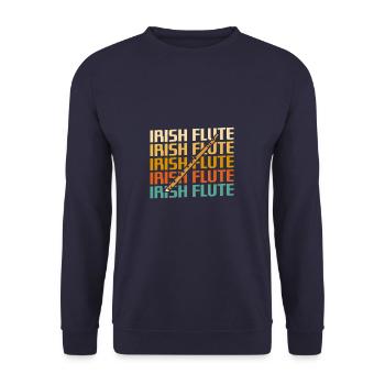 Retro Vintage Classic Irish Flute Player Instruments - Unisex Sweatshirt - navy - Front - Alina (178cm) & Michal (187cm)